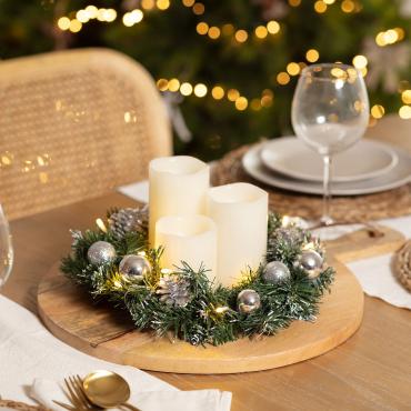 Guirlanda de Natal LED à Pilhas Enfeites Prata Karuna Prata