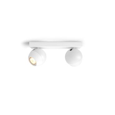 Candeeiro de Teto White Ambiance Dois Focos GU10 PHILIPS Hue Buckram Branco