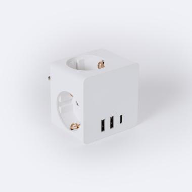 Product Adaptador de Tomada Triple Tipo F Schuko 2 USB + 1 USB-C