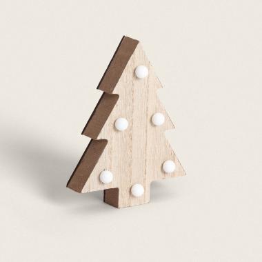 Figura de Navidad Madera LED con Batería Árbol