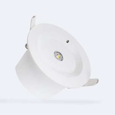 Luz de Emergência LED Encastrável 120lm Não Permanente Circular Corte Ø95 mm 2 W