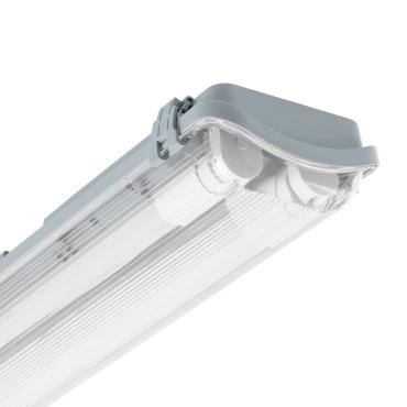 Armadura Hermética Slim para dois Tubos LED 120 cm IP65 Conexão Uni-Lateral 1200 mm