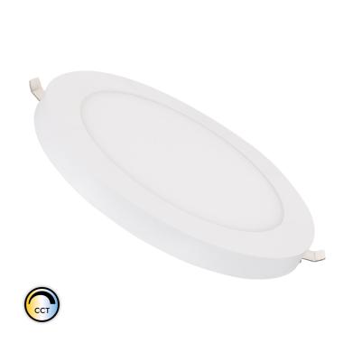 Placa LED 18W CCT Seleccionable Circular Corte Ajustable Ø75-210 mm con Marco Aluminio