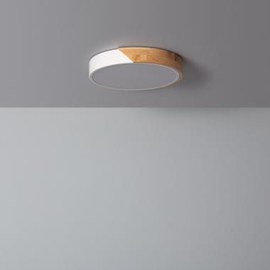 Plafón LED 18W Circular Madera Ø320 mm CCT Seleccionable Semi-Dari