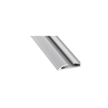 Perfil de Aluminio Superficie Semicircular 2 m Gris para Doble Tira LED hasta 12 mm