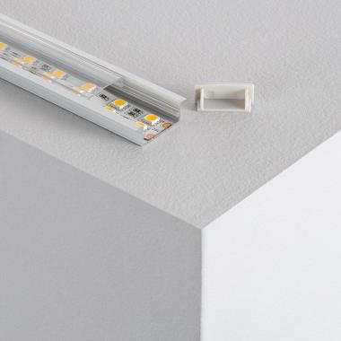 Perfil de Aluminio Empotrable con Tapa Continua para Doble Tira LED hasta 18 mm