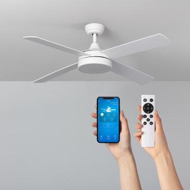 Ventoinha de Teto Silenciosa Timor Branca 132cm Motor DC WiFi Branco