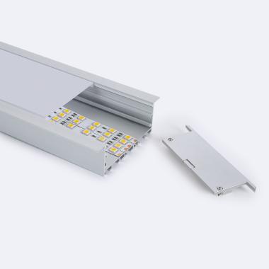 Perfil Aluminio Empotrable de Gran Tamaño 2m para Tiras LED hasta 60 mm