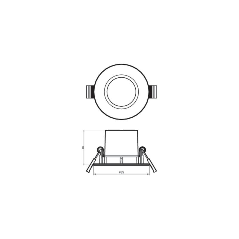 Producto de Foco Downlight LED Regulable 5W PHILIPS Dive Corte Ø 70 mm