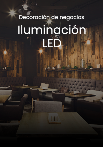 Decoración de negocios con Iluminación LED